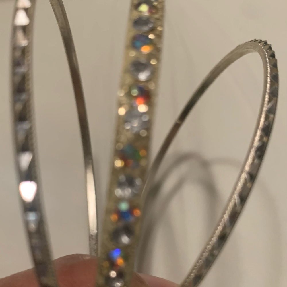 MULTI COLORED STONE-SET BANGLES